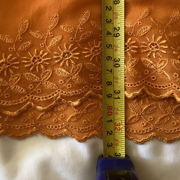 Erika Brooke Ladies Semi Sheer Orange Button Down Short Sleeve Size 20 - Picture 8 of 8